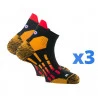 Lot De 3 Paires De Chaussettes Basses TRAIL PODY AIR Noir-orange Thyo