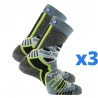 Lot De 3 Paires De Chaussettes De Randonnée TREK WAY Gris-vert Thyo 2022