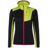 Polaire à Capuche Femme THERMAL GRID PRO HOODY MAGLIA 9047 Noir-lime Montura