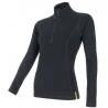Tee-shirt Femme Laine Mérinos W'S DOUBLE FACE 1/4 ZIP Noir SENSOR