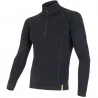 Tee-shirt Homme Laine Mérinos DOUBLE FACE 1/4 ZIP Noir SENSOR